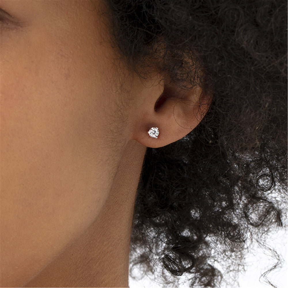 Three-Prong Stud Earrings