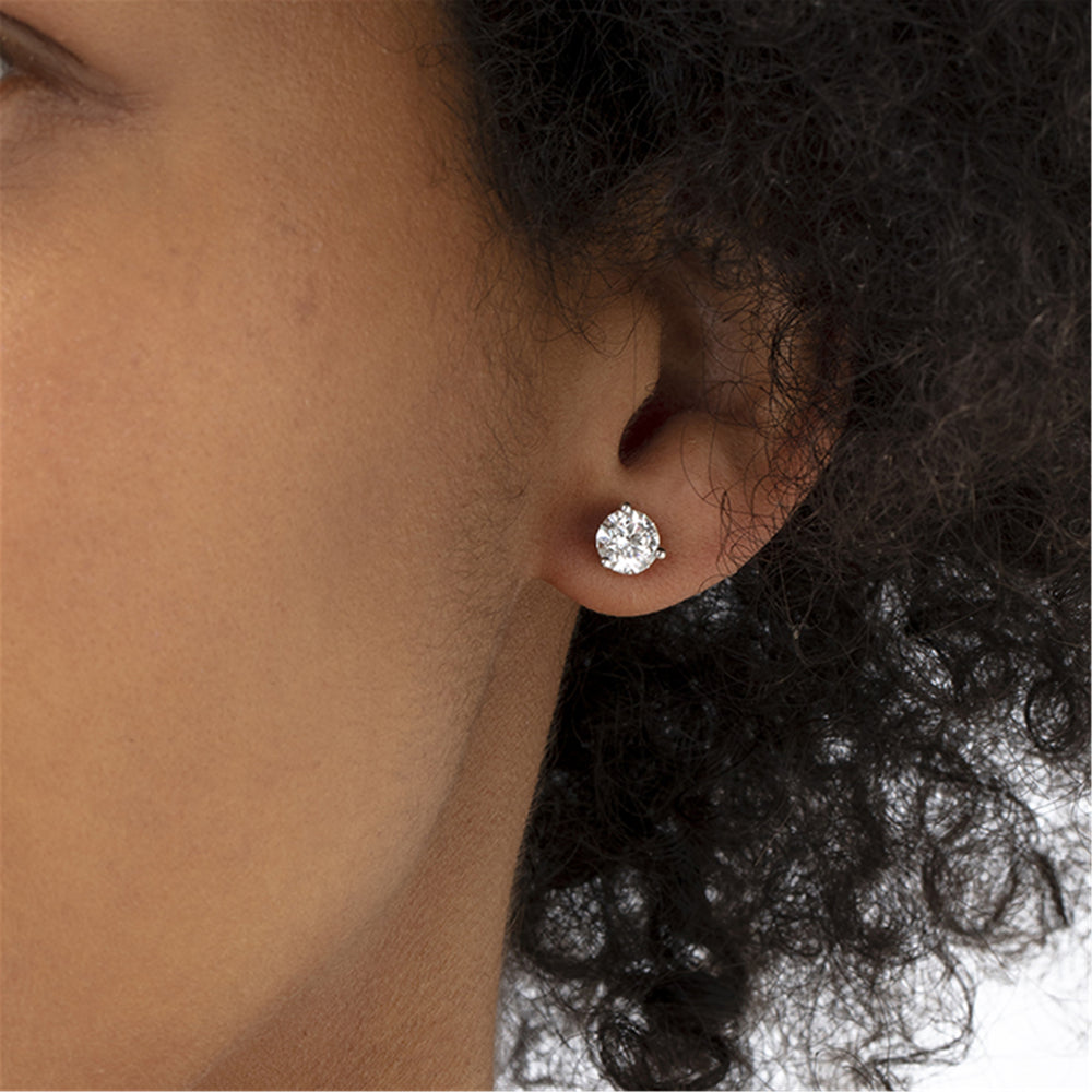 Three-Prong Stud Earrings