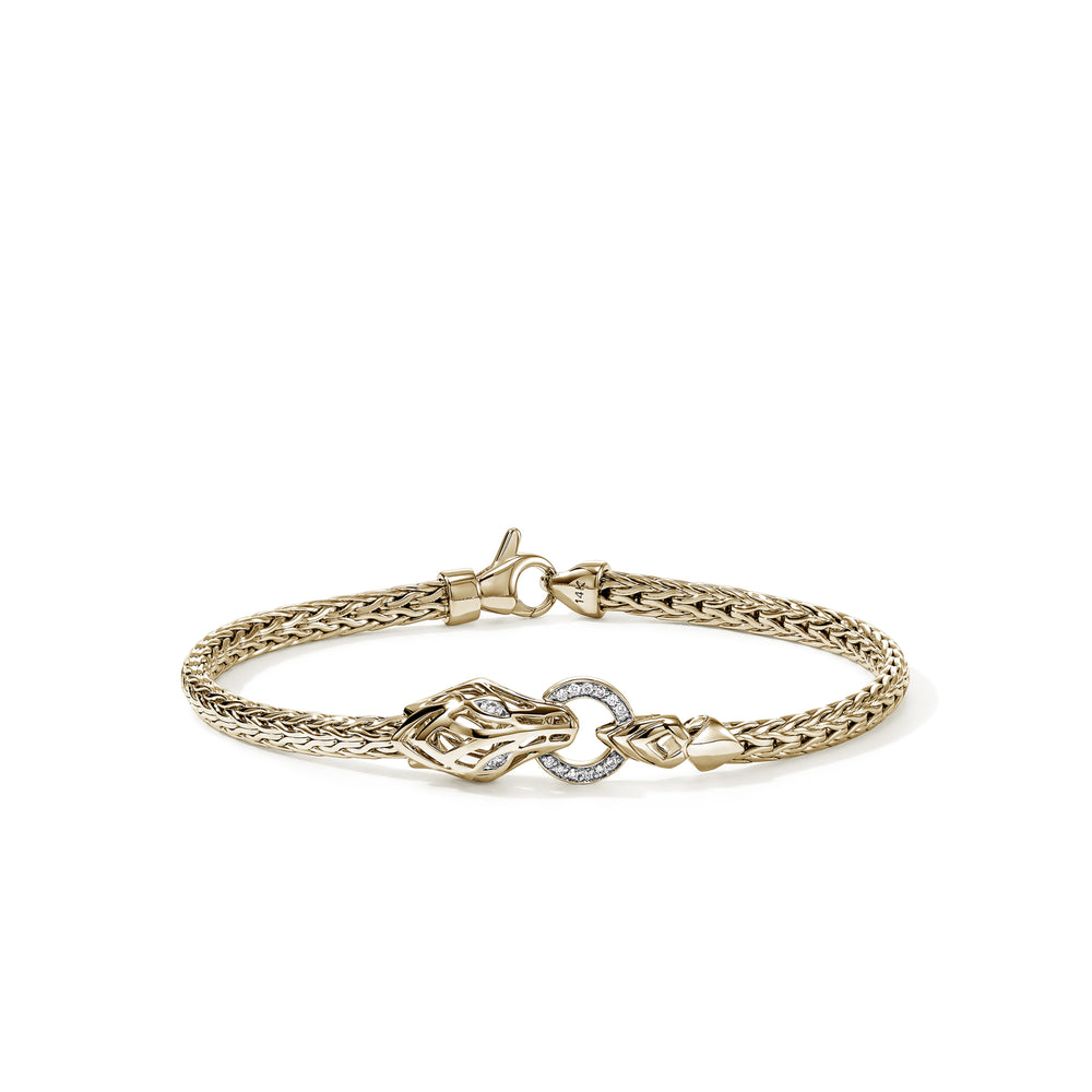 Naga Bracelet, Gold, Diamonds, 3.5MM