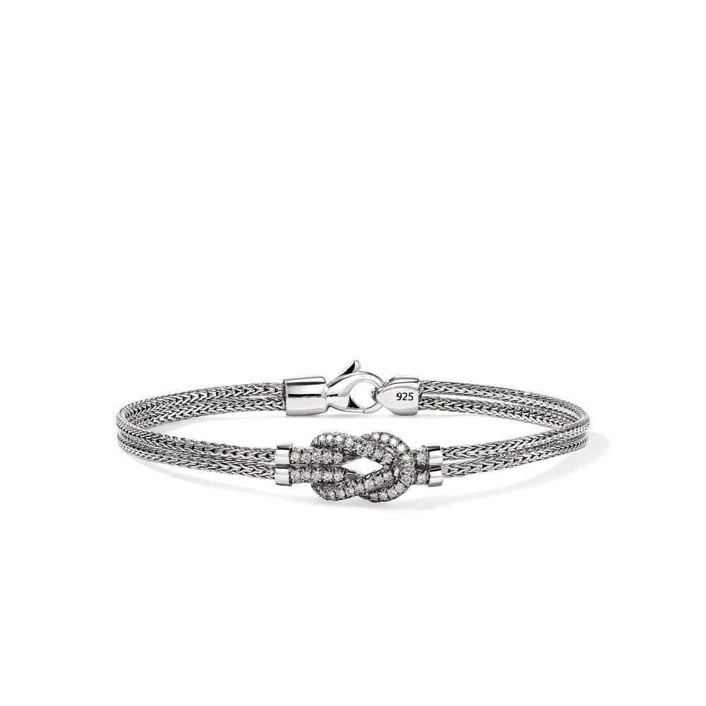 Love Knot Bracelet, Sterling Silver, Diamonds
