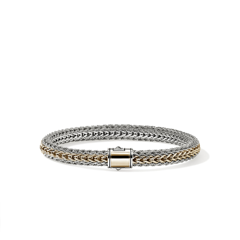 Icon Bracelet, Reversible, Gold, Sterling Silver, 6.5MM