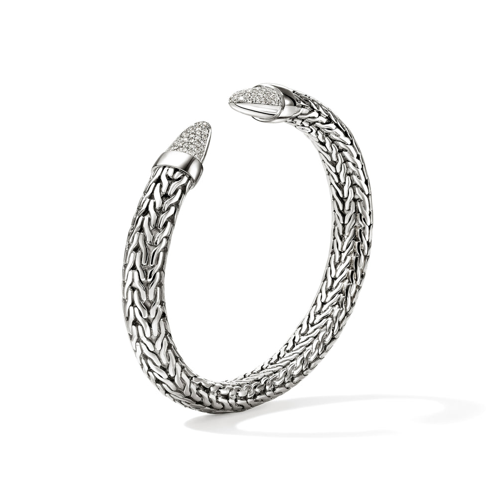 Spear 50 Flex Cuff, Sterling Silver, Diamonds