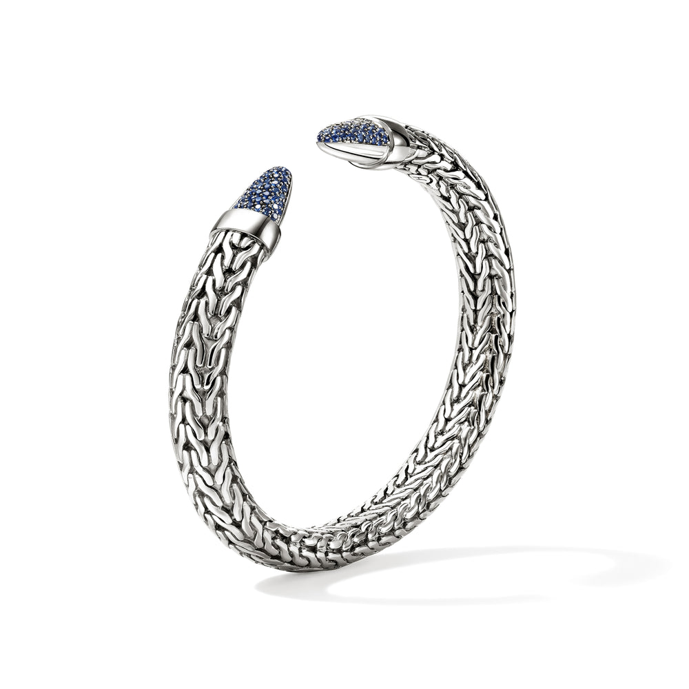 Spear 50 Flex Cuff, Sterling Silver, Blue Sapphire