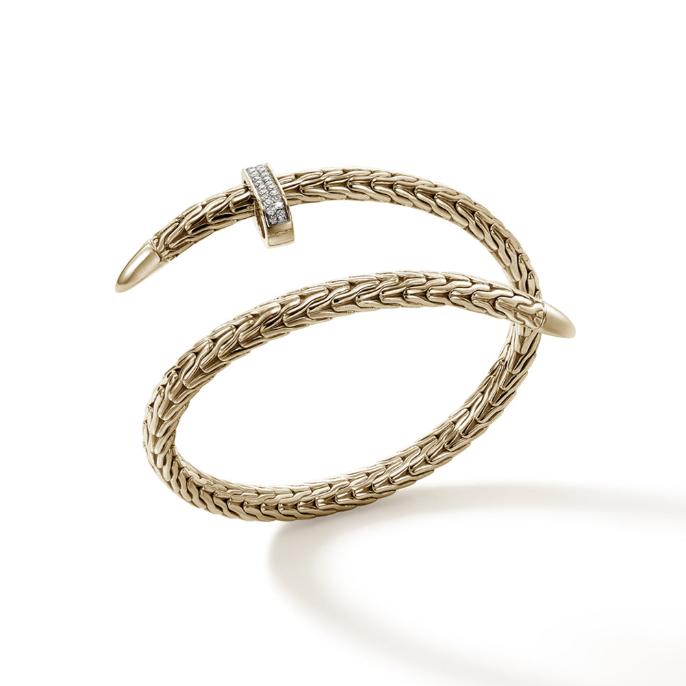 Spear Flex Cuff, Gold, Diamonds, 5.5MM