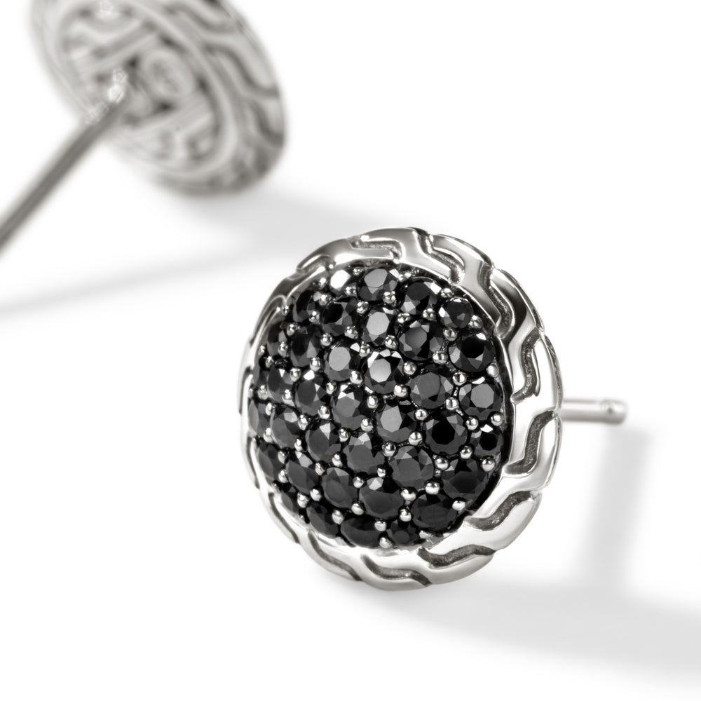 JH Essential Pave Stud Earring, Sterling Silver, Gemstones, 10MM