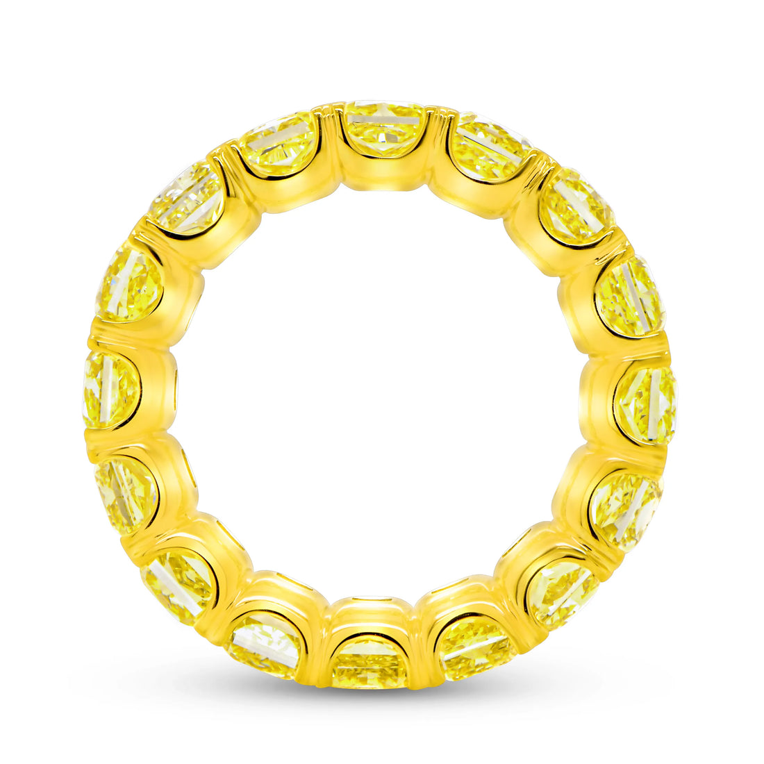 Uneek Natureal Collection Eternity Radiant Fancy Yellow Diamond Anniversary Ring