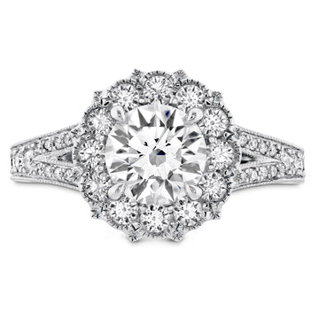Liliana Halo Engagement Ring - Dia Band
