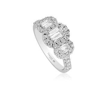 Christopher Designs L'Amour Crisscut Diamond 3 Stone Engagement Ring