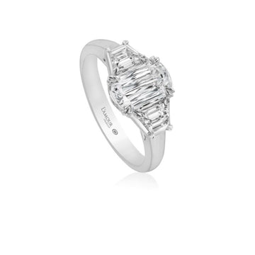 Christopher Designs L'Amour Crisscut  Diamond Engagement Ring