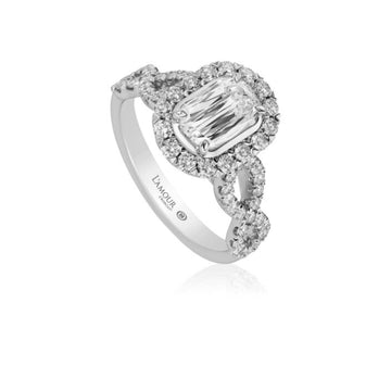 Christopher Designs L'Amour Crisscut Diamond Engagement Ring