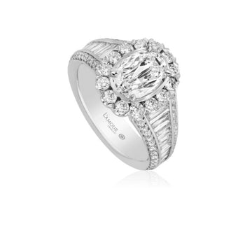 Christopher Designs L'Amour Crisscut  Diamond Engagement Ring