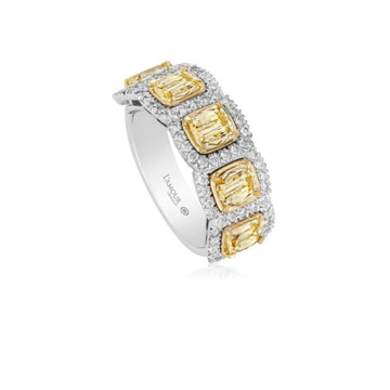 Christopher Designs L'Amour Crisscut Yellow Diamond Anniversary Band