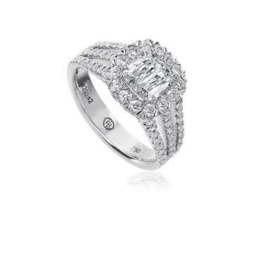 Christopher Designs L'Amour Crisscut Cushion Shape Diamond Engagement Ring