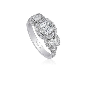 Christopher Designs L'Amour Crisscut Cushion Engagement Ring