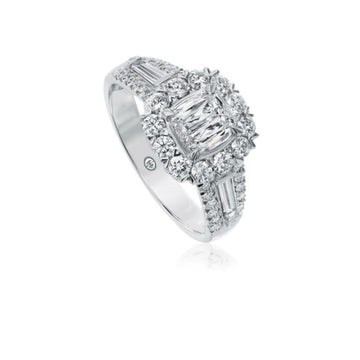 Christopher Designs L'Amour Crisscut Cushion Shape Diamond Engagement Ring