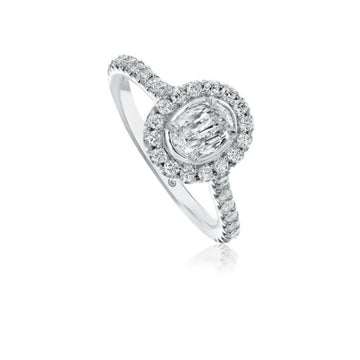 Christopher Designs L'Amour Crisscut Oval Shape Diamond Engagement Ring