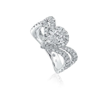 Christopher Designs L'Amour Crisscut Pear Shape Diamond Engagement Ring