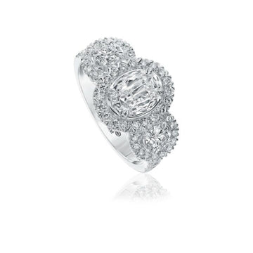 Christopher Designs L'Amour Crisscut Oval Shape Diamond Engagement Ring