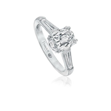 Christopher Designs L'Amour Crisscut Oval Shape Diamond Engagement Ring