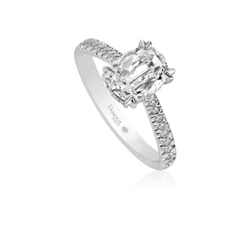 Christopher Designs L'Amour Crisscut Oval Diamond Engagement Ring