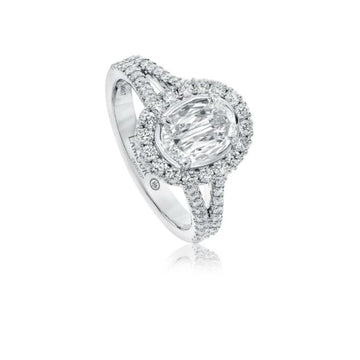 Christopher Designs L'Amour Crisscut Oval Shape Diamond Engagement Ring