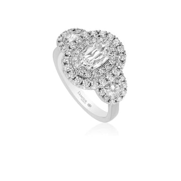 Christopher Designs L'Amour Crisscut Oval Diamond Engagement Ring