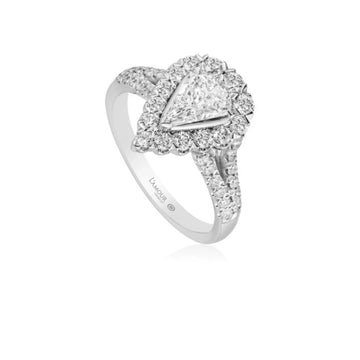 Christopher Designs L'Amour Crisscut Pear Shape Diamond Engagement Ring