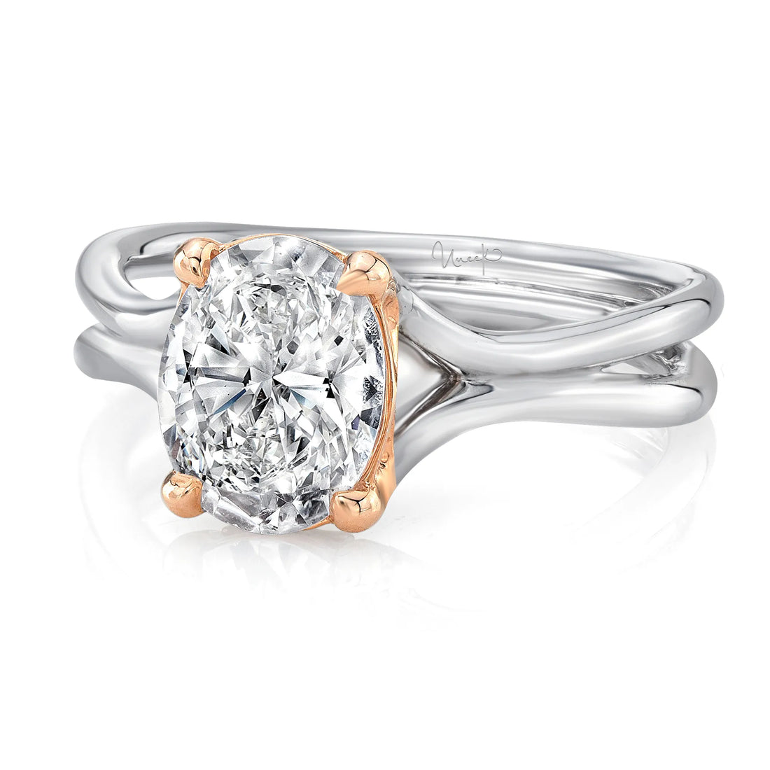 Uneek Silhouette Collection Solitaire Engagement Ring