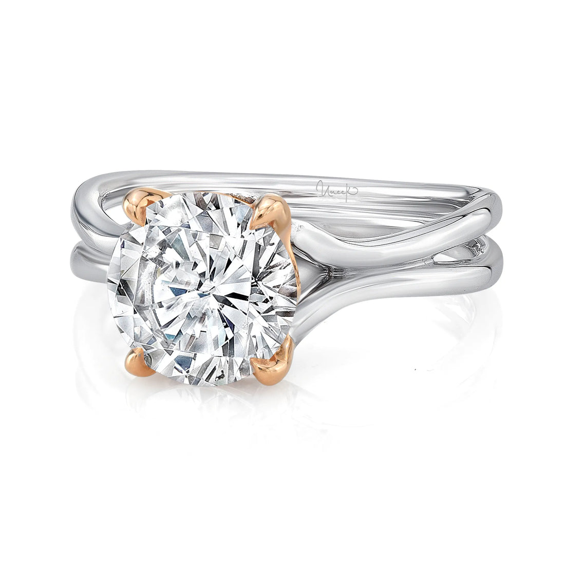 Uneek Silhouette Collection Solitaire Engagement Ring