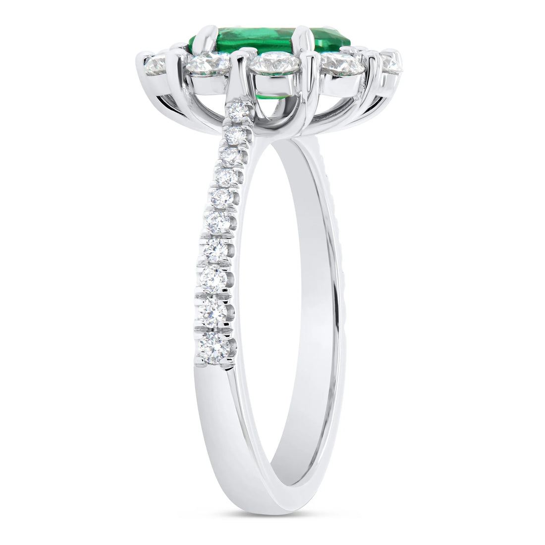 Uneek Petals Collection Halo Oval Shaped Engagement Ring