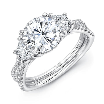 Uneek Silhouette Collection Three-Stone Engagement Ring