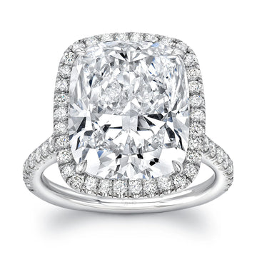 Uneek Signature Collection Halo Cushion Cut Diamond Engagement Ring