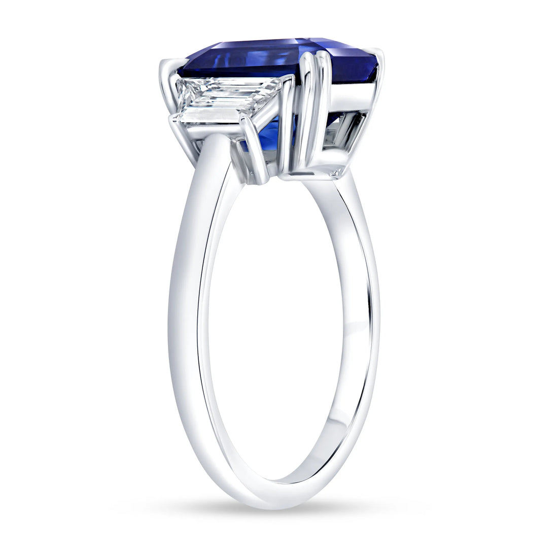 Uneek Precious Collection Three-Stone Blue Sapphire Engagement Ring