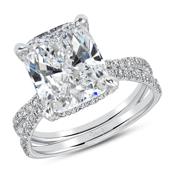Uneek Le Pur et Simple French-Pave Diamond Engagement Ring