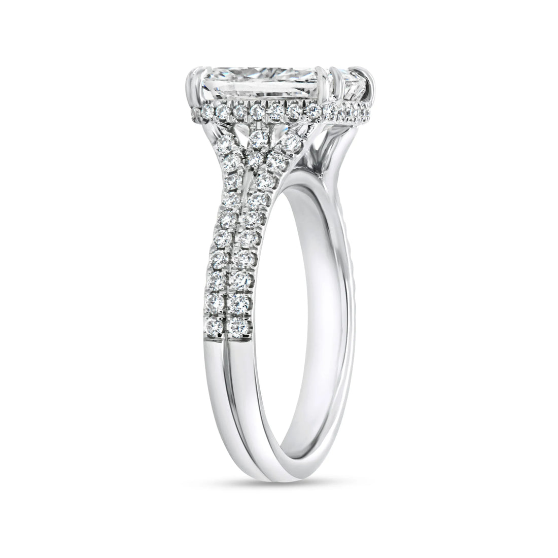 Uneek Signature Collection Split-Shank Cushion Cut Diamond Engagement Ring
