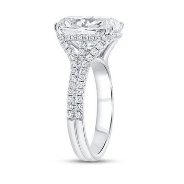 Uneek Signature Collection Split Cushion Cut Diamond Engagement Ring