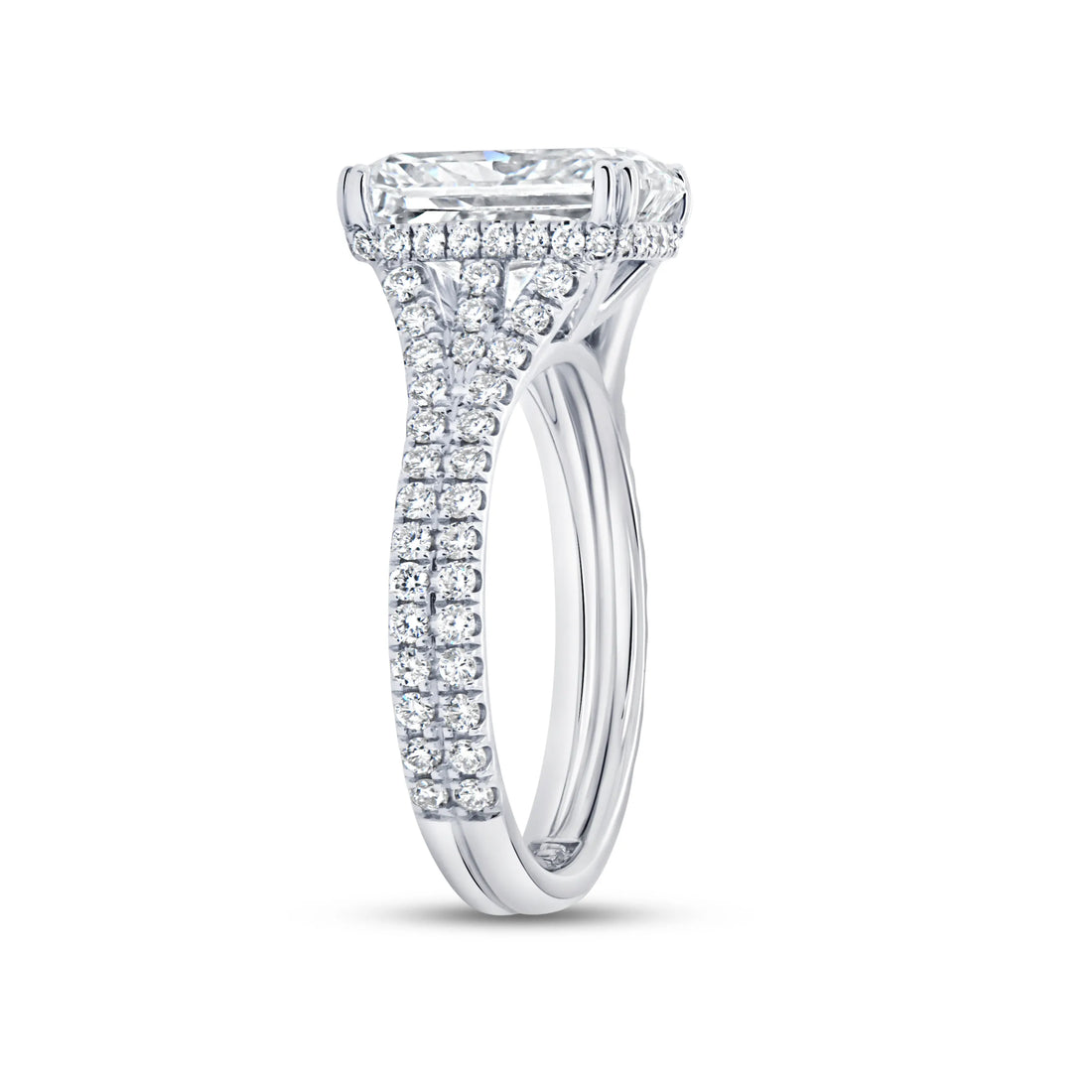 Uneek Signature Collection Split Radiant Diamond Engagement Ring