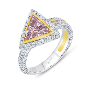 Uneek Natureal Collection Halo Pink Diamond Engagement Ring