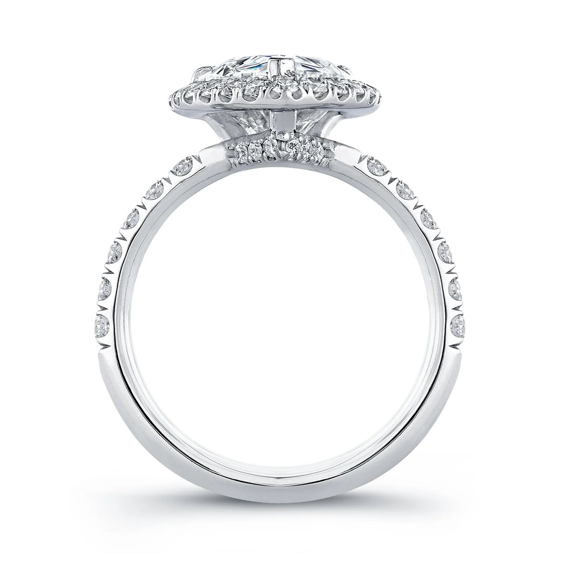 Uneek 4-Carat Pear-Shaped Diamond Halo Engagement Ring