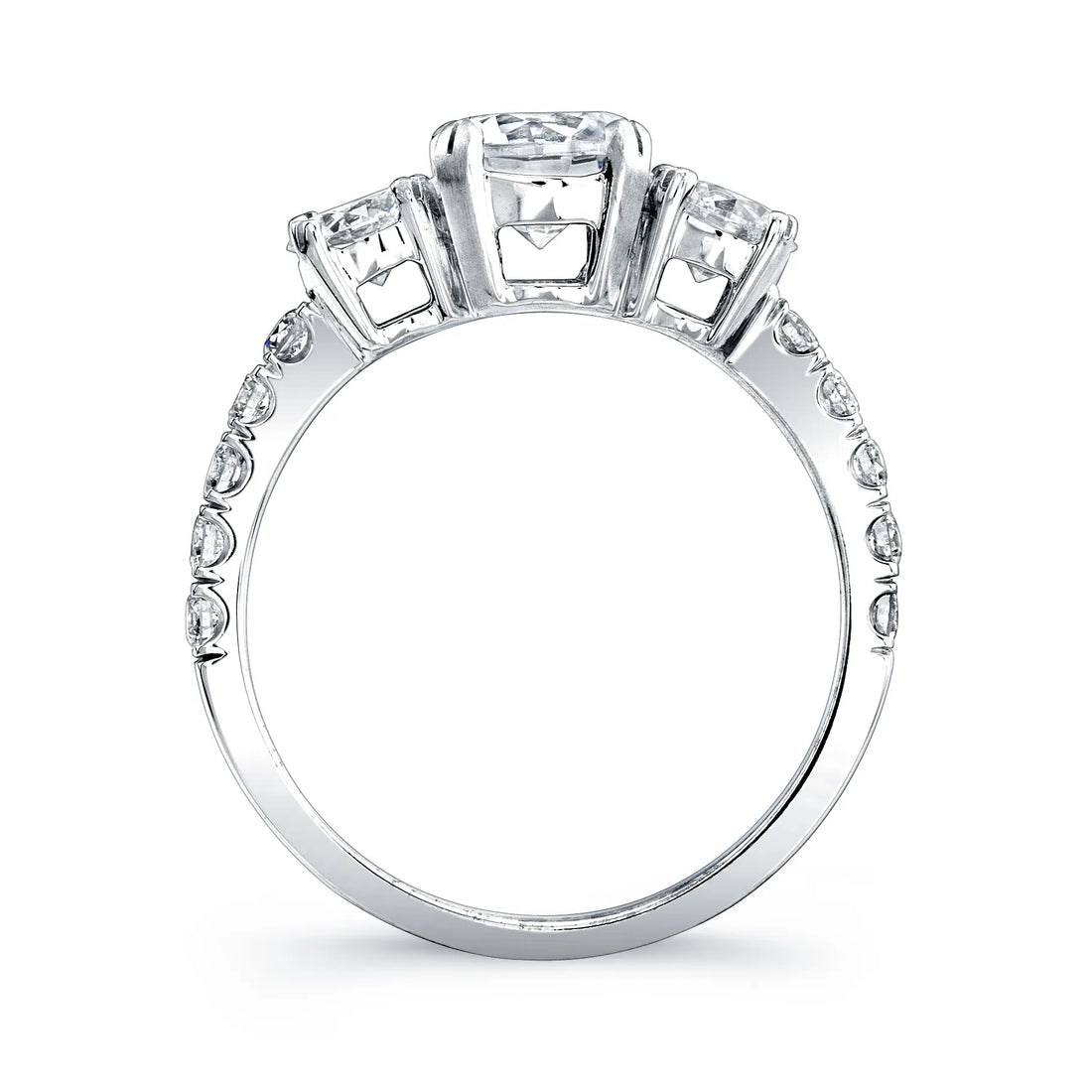 Uneek Signature Collection Three-Stone Round Engagement Ring