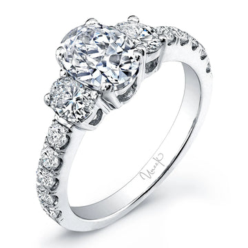 Uneek Three-Stone Oval Shaped Engagement Ring