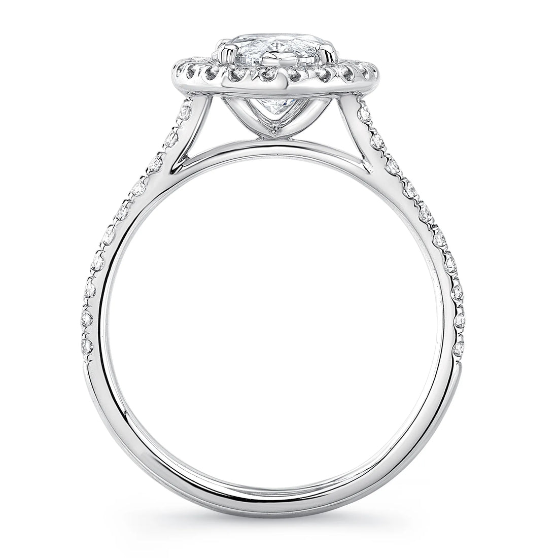 Uneek Classic Marquise Diamond Halo Pave Engagement Ring