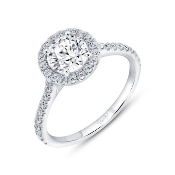 Uneek Bofb Collection Single-Halo Round Engagement Ring