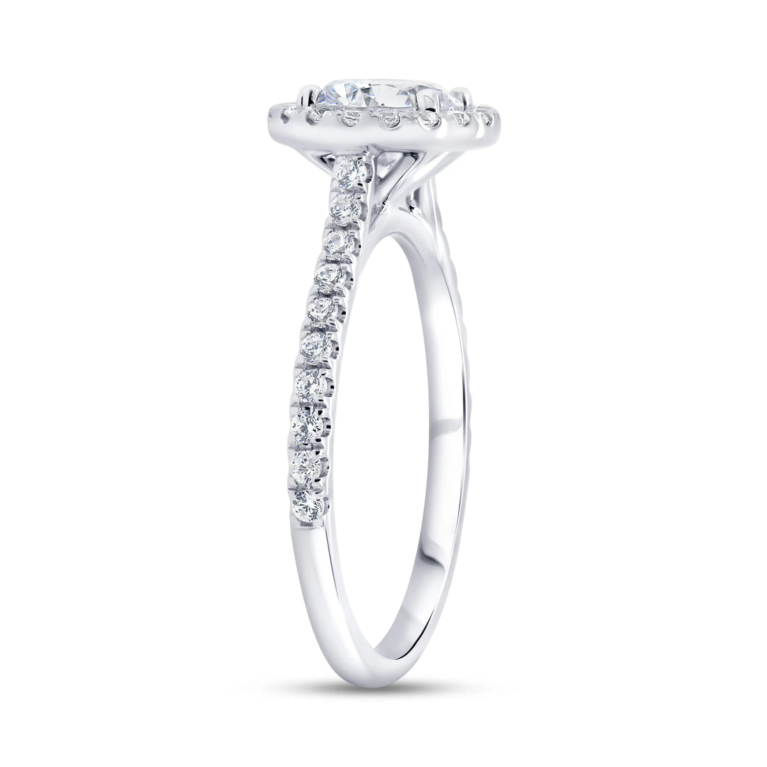 Uneek Bofb Collection Single-Halo Round Engagement Ring