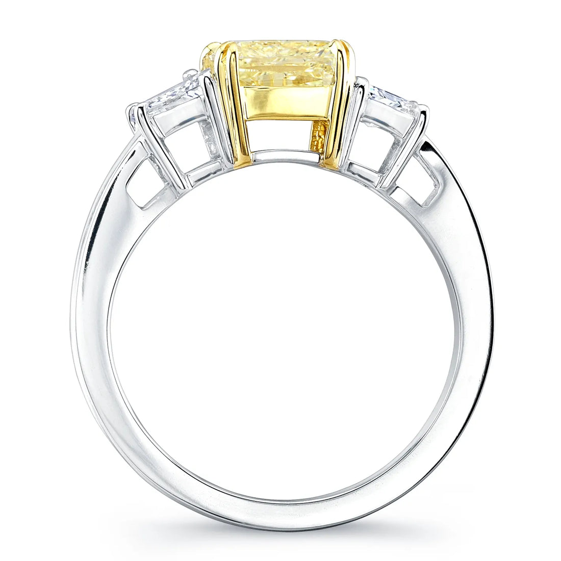 Uneek Natureal Yellow Cushion Diamond Engagement Ring