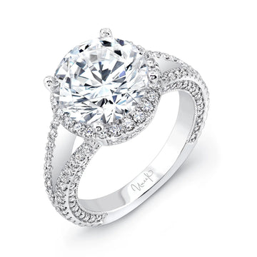 Uneek Halo Split Shank Round Diamond Semi Mount