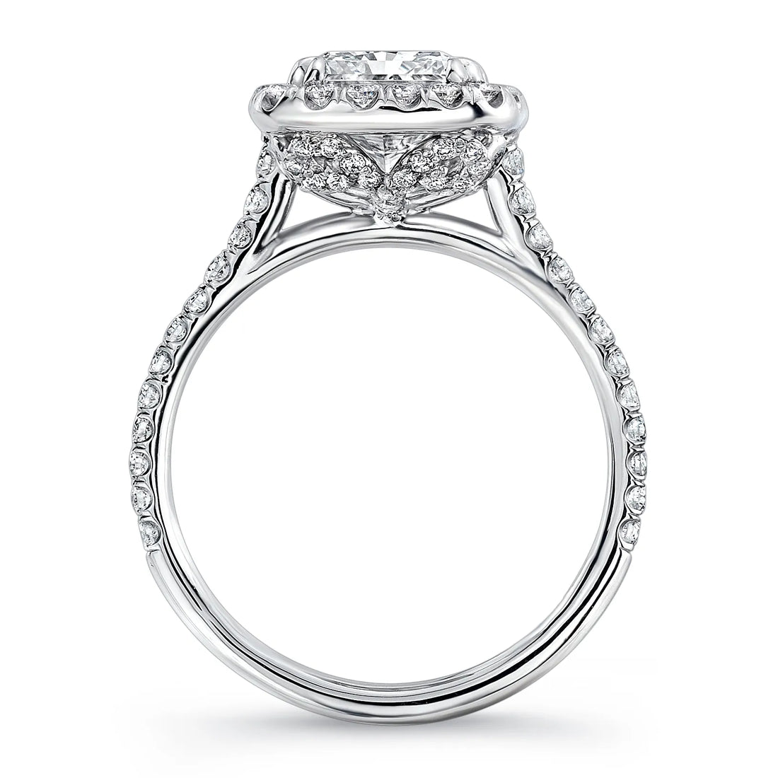 Uneek Timeless Collection Halo Cushion Cut Engagement Ring