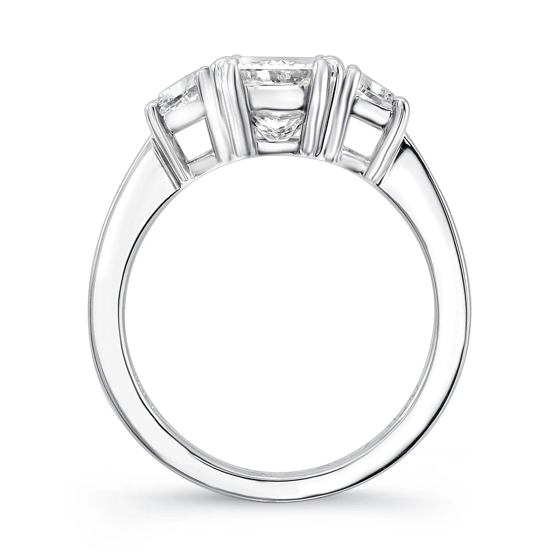 Uneek Signature Collection Three-Stone Radiant Diamond Engagement Ring