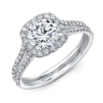 Uneek Silhouette Collection Halo Engagement Ring