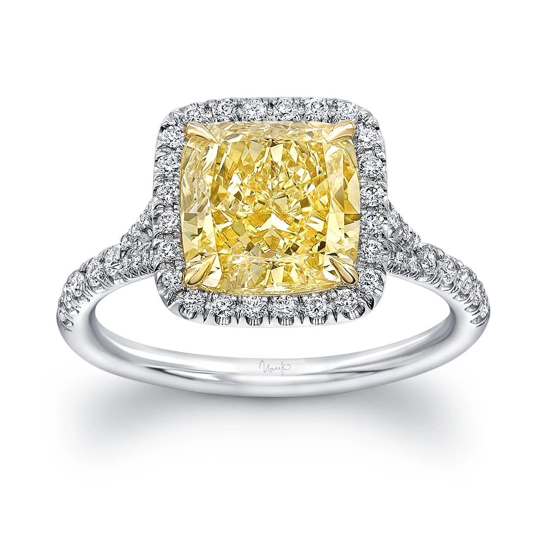Uneek Natureal Collection Halo Cushion Cut Engagement Ring